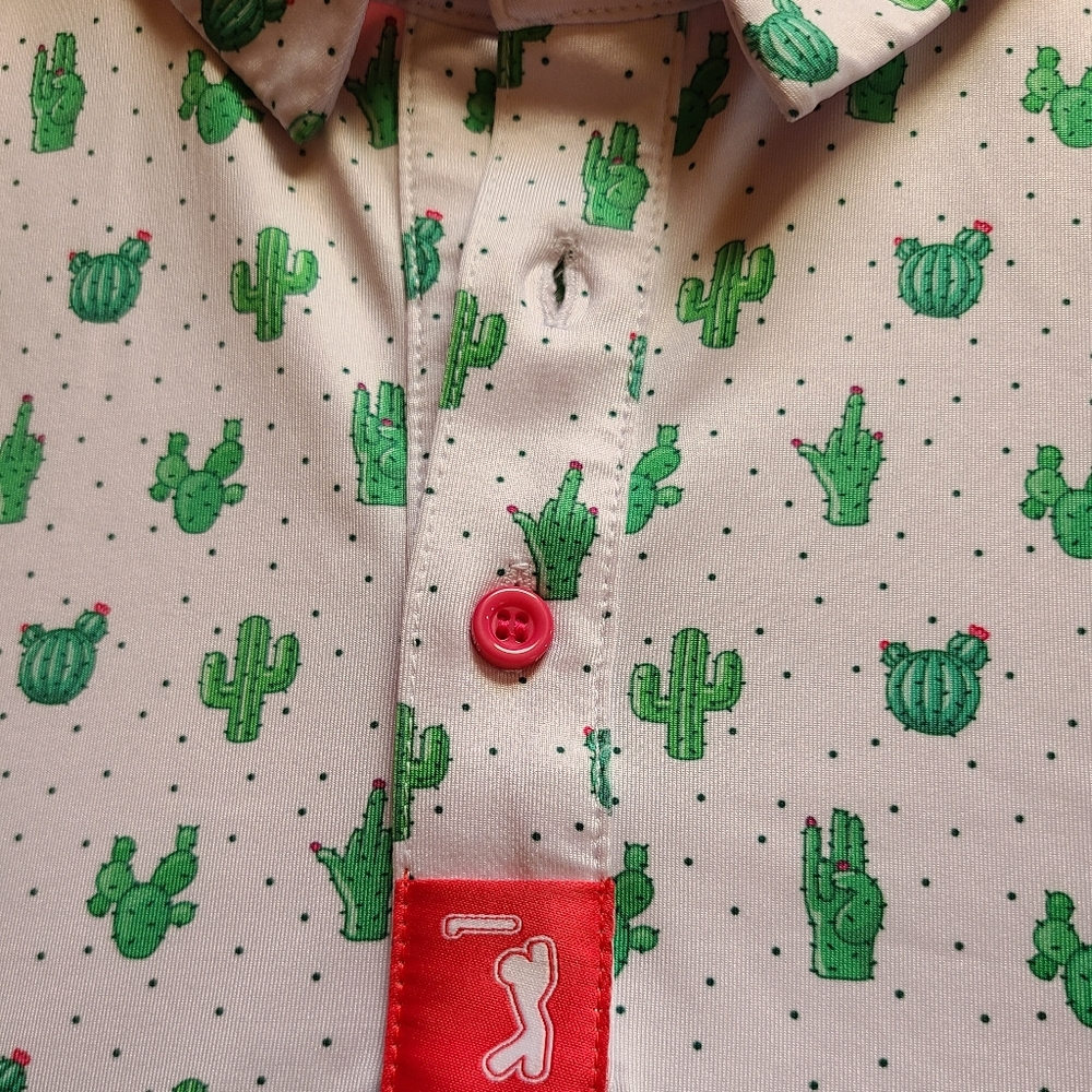 Mens Bogey Bros Golf Polo Prick-ly Pear Cactus Shirt Sz. XL - Picture 2 of 8